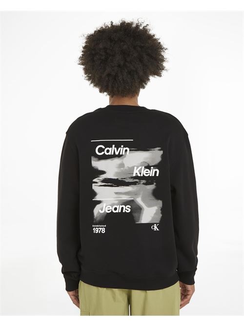 diffused logo crew neck CALVIN KLEIN JEANS | J30J325155BEH